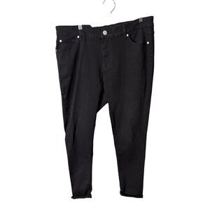 Tahari Black Jamie Roll Cuff Skinny Jeans Plus Size 16W
